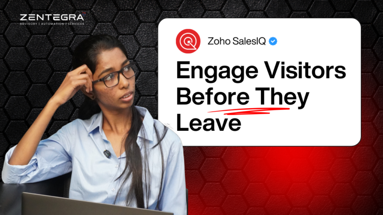 Zoho SalesIQ visitor engagement concept showing how businesses can engage website visitors before they leave
